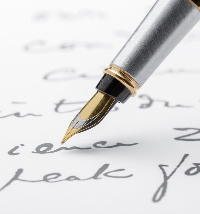 Fountain Pen on Written Page